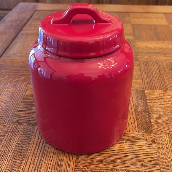 Rae Dunn Santa’s cookies jar red - Picture 4 of 5